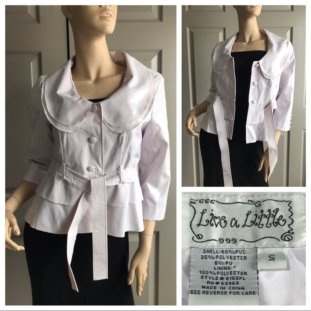 🛍 LAL Live a Little Patent Leather Peplum Jacket